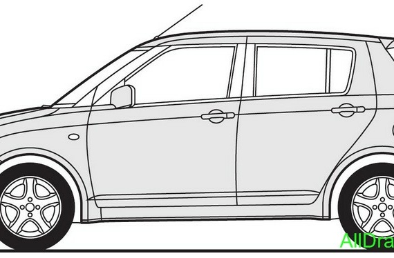 Suzuki Swift 5door (2006) (Suzuki Swift 5 door (2006)) - drawings (drawings) of the car